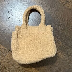 J. Crew Tan Sherpa Top Handle Purse